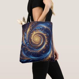 Bolsa Tote Redemoinhos Modernos Abstratos Espaciais Azul Real
