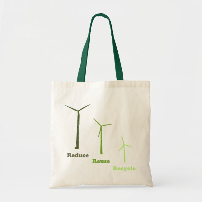 Bolsa Tote Reduza o saco reusável das energias eólicas do (Frente)