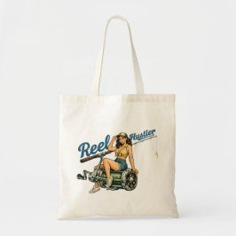 Bolsa Tote Reel Hustler Retro Fishing Pin-Up | Arte Divertida