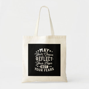Bolsa Tote Reflete Esperança, Não Medo – Citação de Escolha M