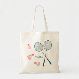Bolsa Tote Refletor PERSONALIZADO do Badminton Birdie Racquet