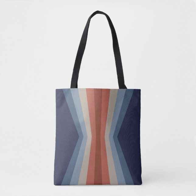 Bolsa Tote Reflexão arco-íris no estilo retrô (Frente)