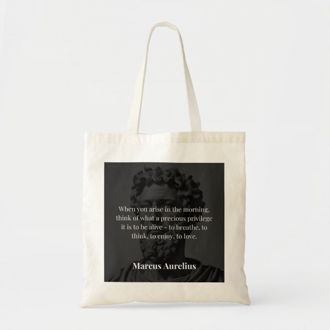 Bolsa Tote Reflexão da Manhã de Marcus Aurelius (Frente)