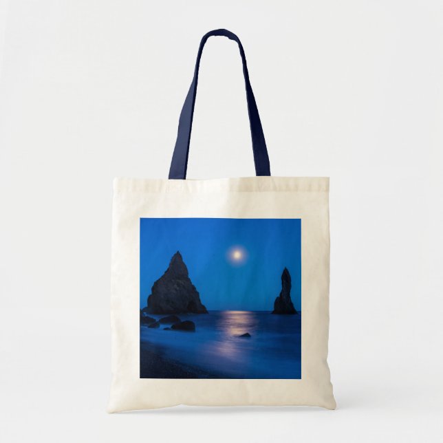 Bolsa Tote Reflexo do Nascer da Lua | Islândia, Reynisdrangur (Frente)