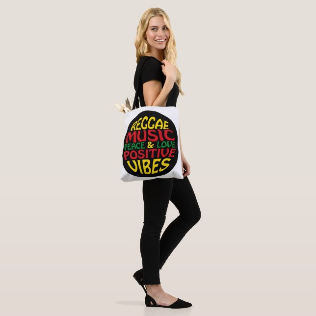 Bolsa Tote Reggae design com declarações e citações positivas (No(a) Modelo)