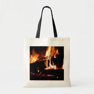 Bolsa Tote Registros na fotografia de fogo quente da Lareira