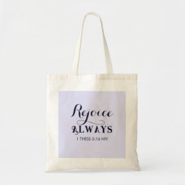Bolsa Tote Regozijo-me com a Bíblia Verse Christian Blue