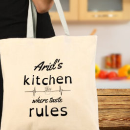 Bolsa Tote Regras de Gosto Personalizadas Presente para Chef 