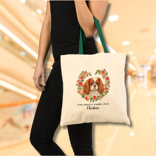 Bolsa Tote Rei Personalizado Charles Spaniel Floral Heart