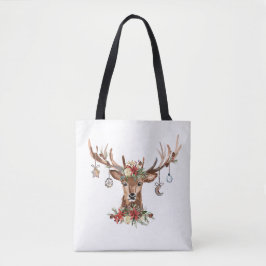Bolsa Tote Reindeer de Natal Russo Ornamentos de Antler
