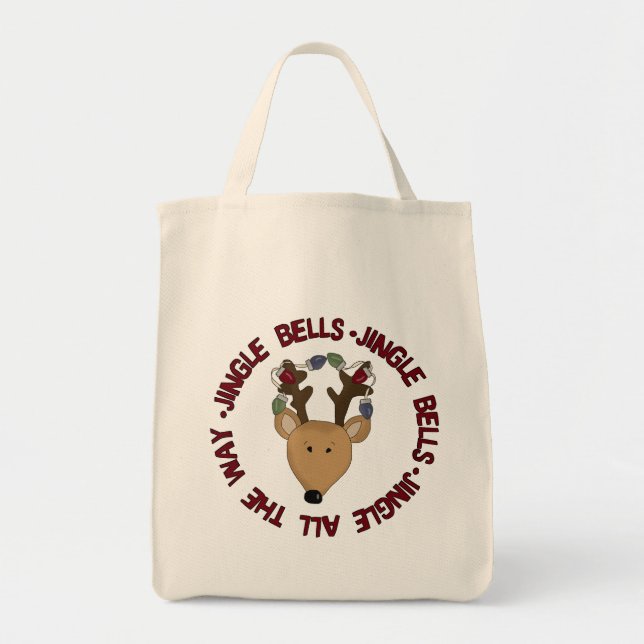 Bolsa Tote Reindeer Jingle Bells Camisetas e presentes (Frente)