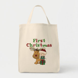 Bolsa Tote Reindeer Primeiras Camisas de Natal e presentes