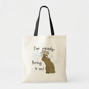 Bolsa Tote Reindeer pronto para Camisetas de Natal e presente