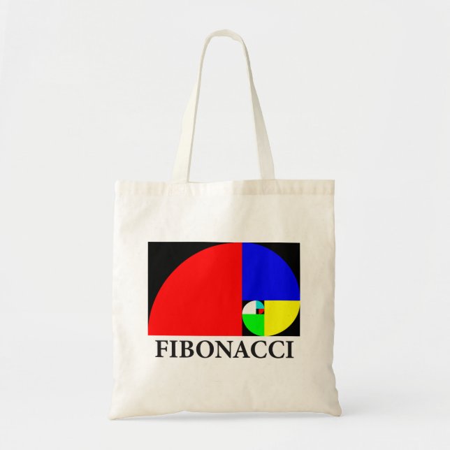 Bolsa Tote Relação dourada, espiral de Fibonacci (Frente)