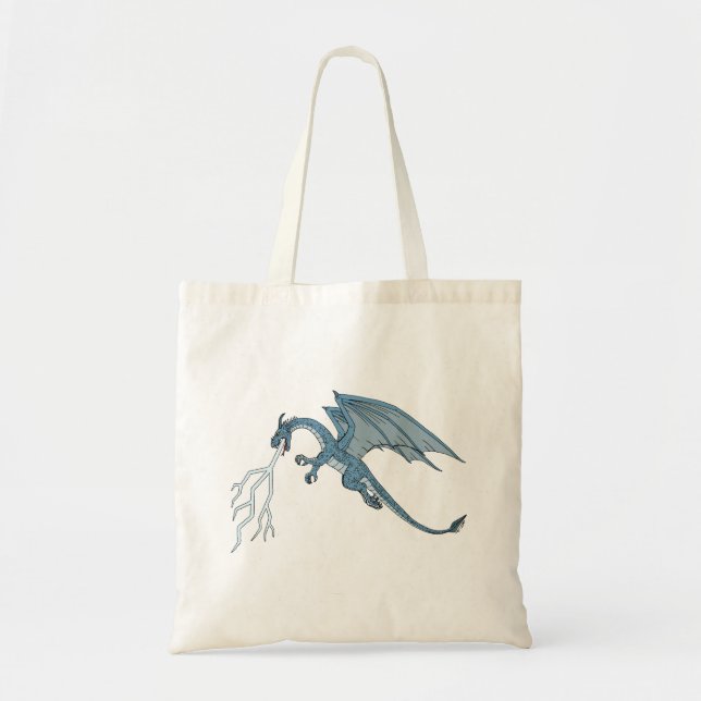 Bolsa Tote Relâmpago Blue Dragon Spitting (Frente)