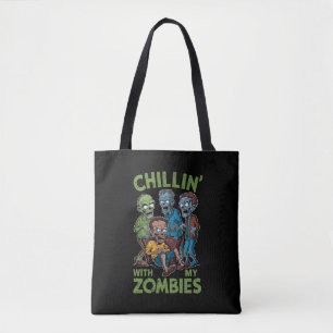Bolsa Tote Relaxando Com Meus Zumbis Dia das Bruxas Meninos C