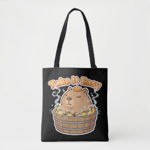 Bolsa Tote Relaxe, Capivarinha Fofa   Animal Kawaii Engraçado