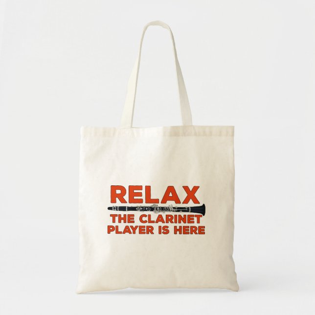 Bolsa Tote Relaxe o Clarinet Player está aqui (Frente)