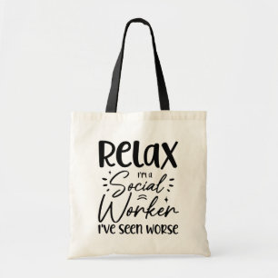 Bolsa Tote Relaxe, sou uma assistente social Engraçado, Pai d