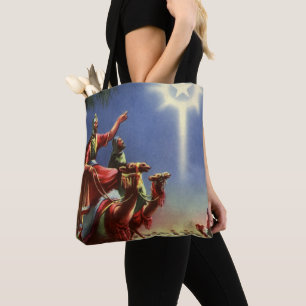 Bolsa Tote Religião Vintage, Magos com Estrela de Belém