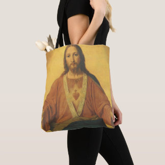 Bolsa Tote Religião Vintage, Sagrado Coração de Jesus Cristo