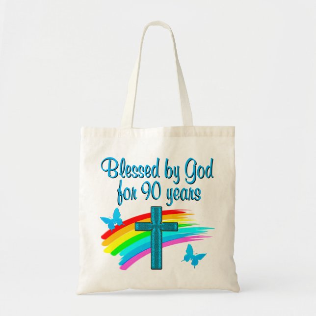 BOLSA TOTE RELIGIOSO COM 90 ANOS (Frente)