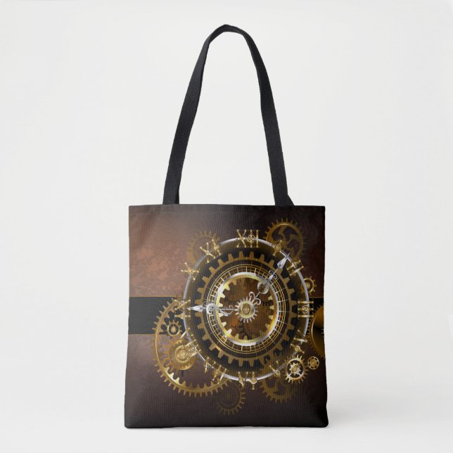Bolsa Tote Relógio a vapor com engrenagens antigas (Frente)
