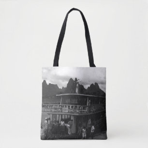 Bolsa Tote Relógio de barco vintage no rio Guilin da China
