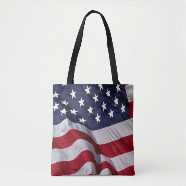 Bolsa Tote relógio de parede da bandeira americana (Frente)