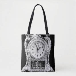 Bolsa Tote Relógio de Prata Vintage