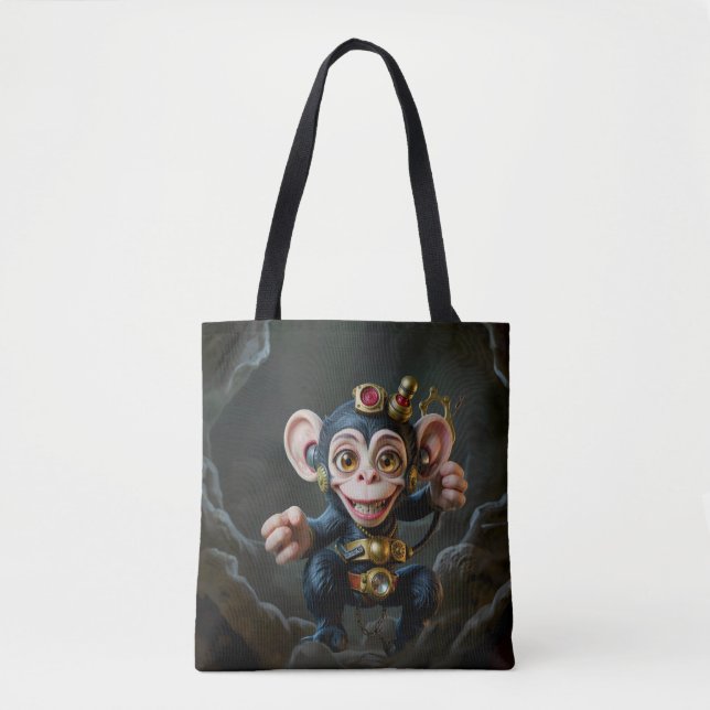 Bolsa Tote Relógio Guardião da Caverna – O Macaco Sussurrante (Frente)