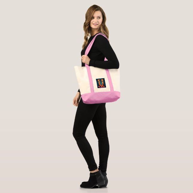 Bolsa Tote Remendo de Abóbora "U". (Frente (modelo))