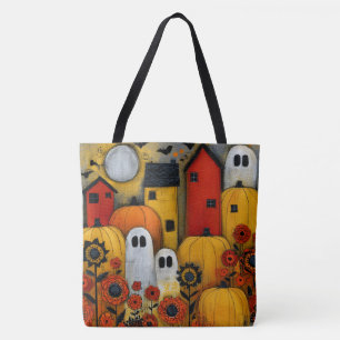 Bolsa Tote Remendo de Halloween de Arte Popular Caprichosa