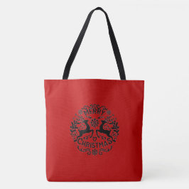 Bolsa Tote Rena de Natal Alegre, Vermelho Preto