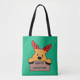 Bolsa Tote Rena de Natal de Desenho Animado Fofa