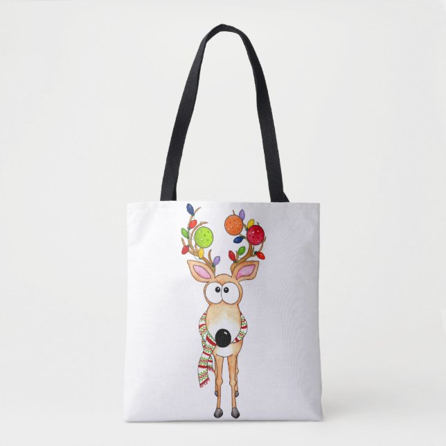 Bolsa Tote Rena de Natal de Pickleball (Frente)