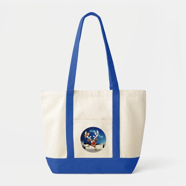 Bolsa Tote Rena divertida espiando Meme de Natal (Frente)