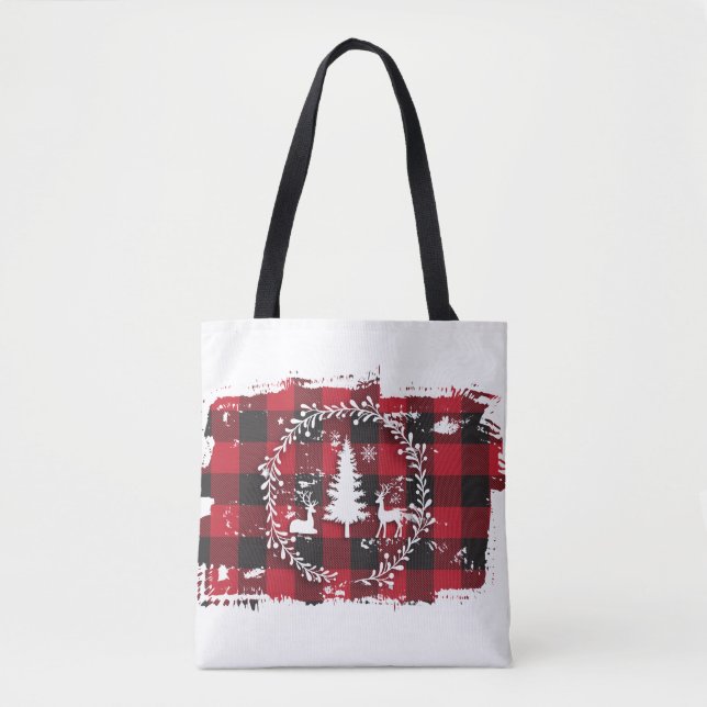Bolsa Tote Rena & Xadrez de Búfalo (Frente)