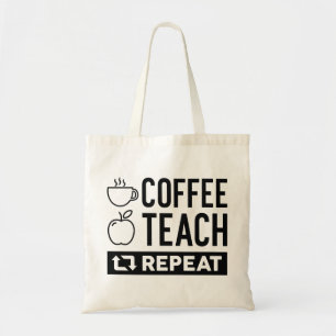 Bolsa Tote Repetição de Ensino de Café