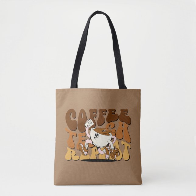 Bolsa Tote Repetição de Ensino de Café (Frente)