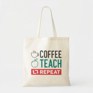 Bolsa Tote Repetição de Ensino de Café