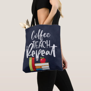 Bolsa Tote Repetição de Ensino de Café