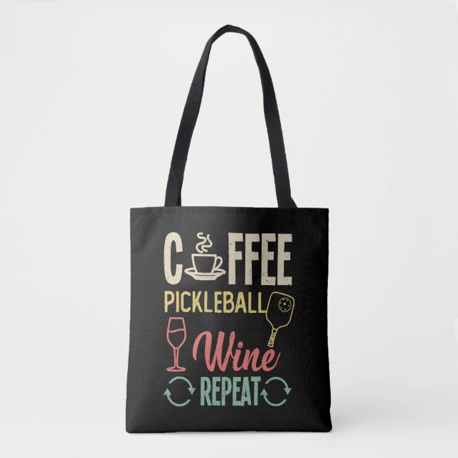 Bolsa Tote Repetição de Vinho de Bateria de Café (Frente)