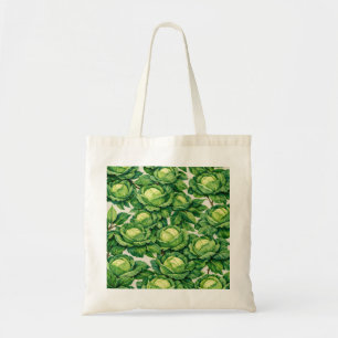 Bolsa Tote Repolho Verde Aquarela Botânica Vegetal