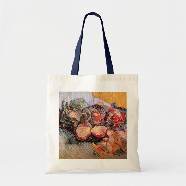 Bolsa Tote Repolhos Vermelhos e Cebolas por Vincent van Gogh (Frente)