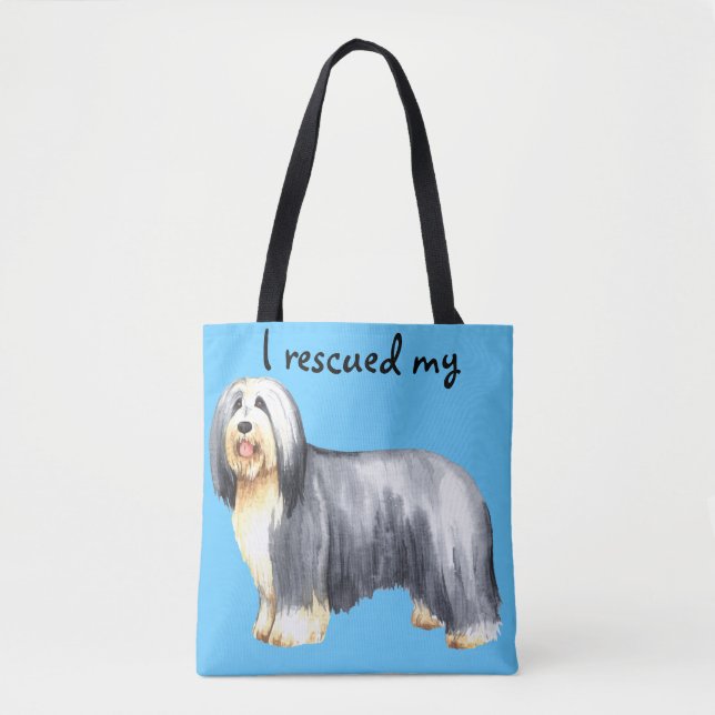 Bolsa Tote Resgate Bearded Collie (Frente)