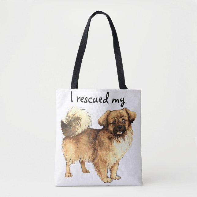 Bolsa Tote Resgate de Tibetan Spaniel (Frente)