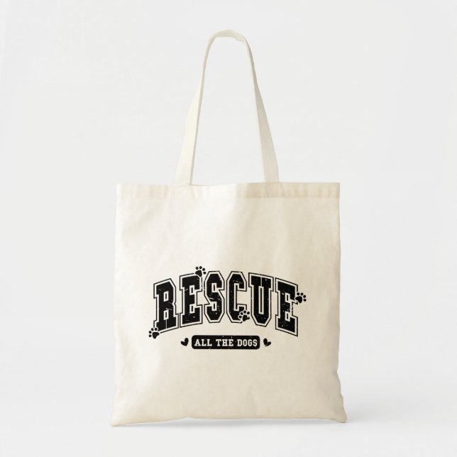 Bolsa Tote Resgate todos os cães Angustiados (Frente)