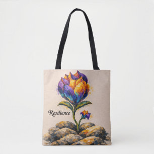 Bolsa Tote Resiliência (traço de pincel roxo edição roxa)