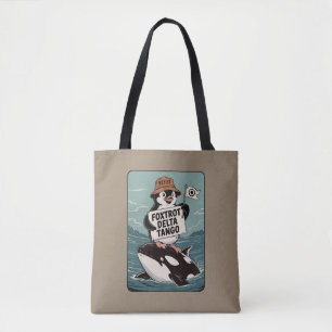 Bolsa Tote Resista ao Ativismo de Pinguim Protesto Vintage 